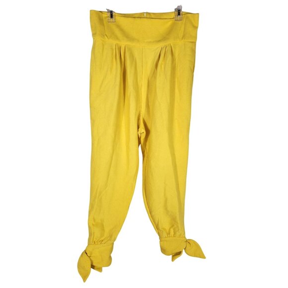 NWOT Jibri Women"s Plus Jogger Pant Hip Hop Y2K Soft Ankle Ties Yellow US/1 14/1 - Picture 1 of 4